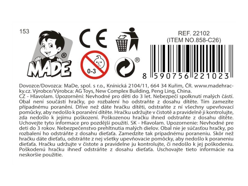 Kostka s přívěšky 5,5 cm