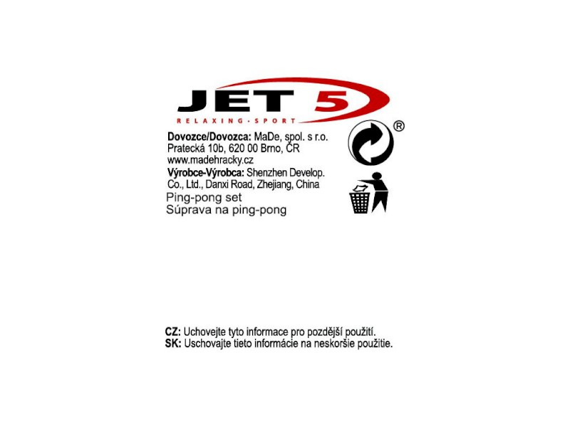 18915 - Sestava pingpong rakety, 2 míčky