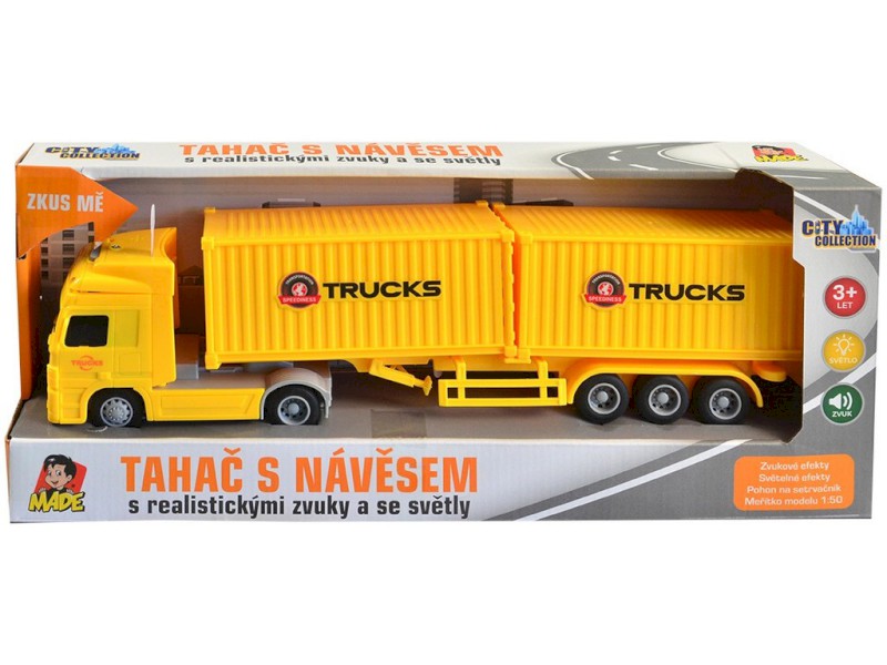 08432 - Kamion se dvěma kontejnery na setrvačník, 8 x 33 x 5 cm