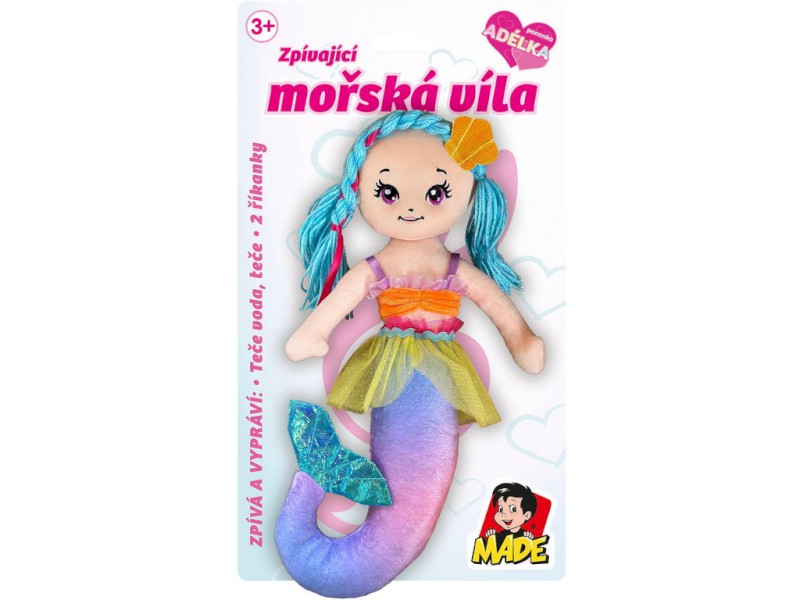 15648 - Panenka textilní - mořská panna, 38 cm