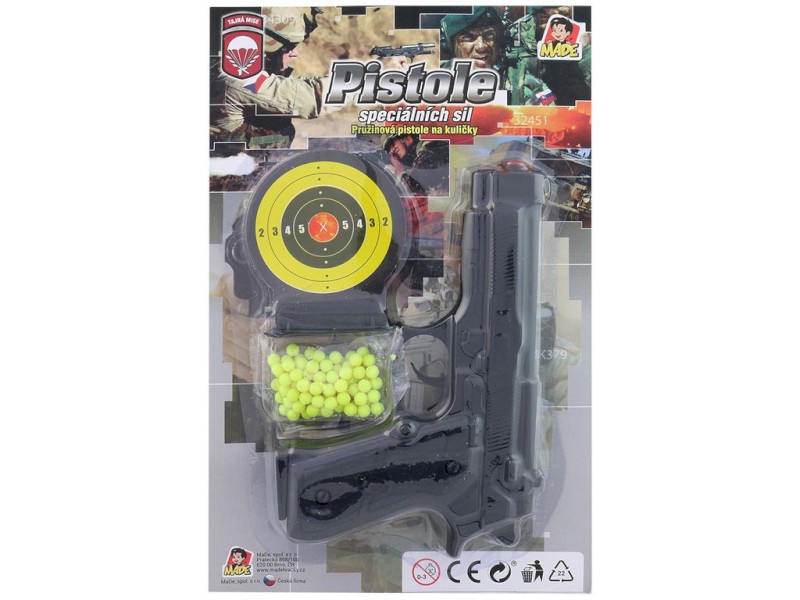 67509 - Pistolka na kartě s náhradními kuličkami