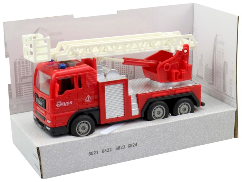 14451 - Auto hasičské cisterna na setrvačník, na baterie, se světlem a zvukem, 17 x 5 x 8 cm