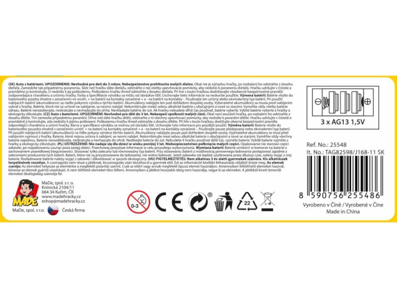 25548 - Sanitka SK na setrvačník, na baterie se světlem a zvukem, 8 x 19 x 6 cm