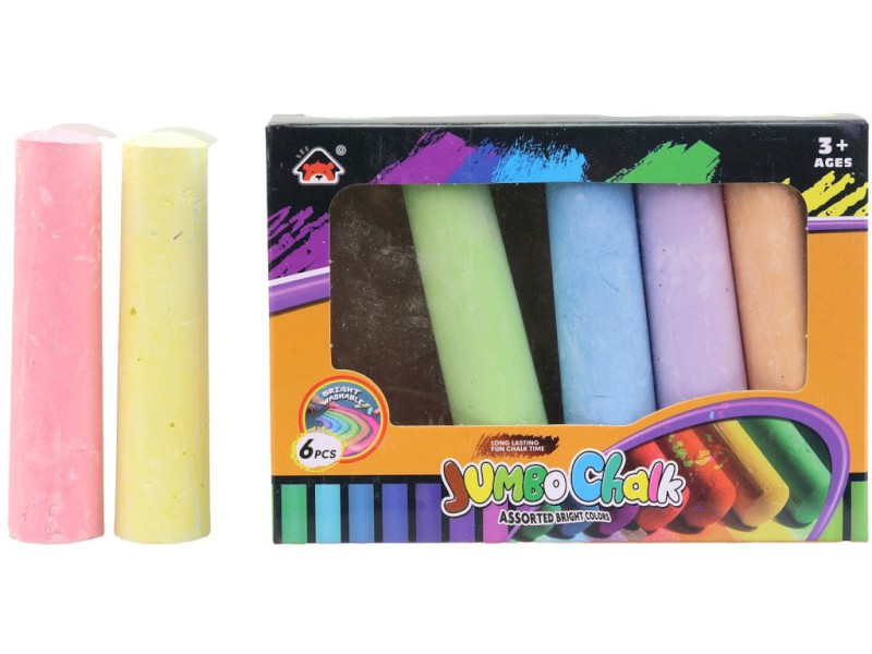 Křídy barevné v boxu, 6 ks