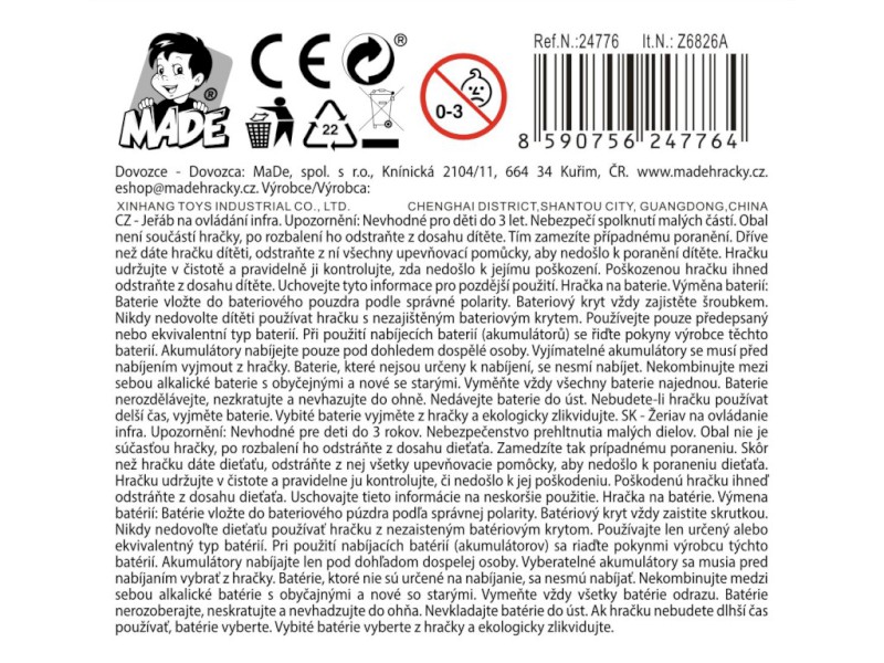 Jeřáb na ovládání, 61,5 x 32,5 x 99cm