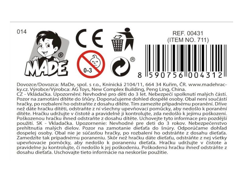 00431 - Telefon se šnůrkou, na tahání, 18 cm