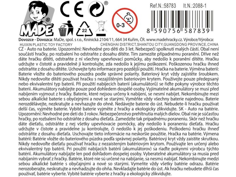 58783 - Auto policie na baterie