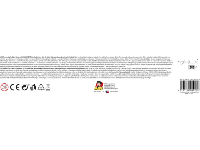 MaDe Tramvaj na setrvačník svítí a mluví česky