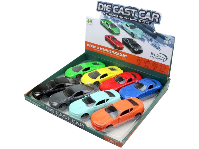 14697 - Auto sportovní, kovové, otevírací dveře, 16 x 7 x 4 cm