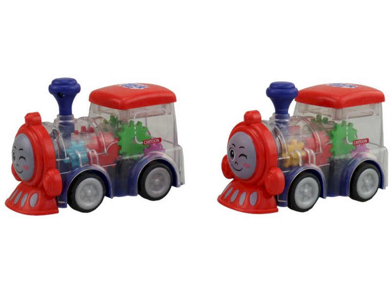 14224 - Lokomotiva s ozubenými kolečky, na baterie, se světlem, 9 x 7 x 13 cm