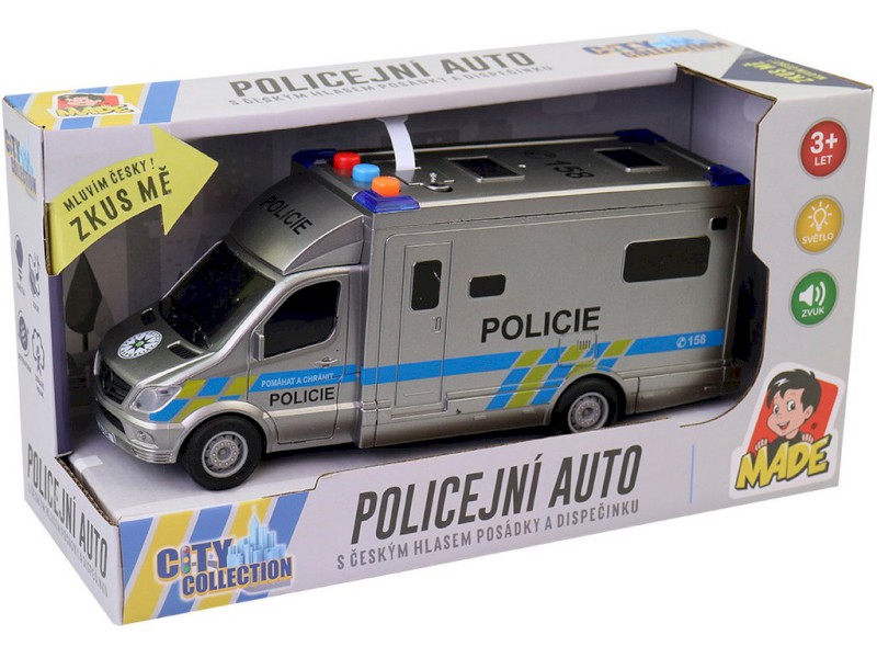 10709 - Auto policejní 19,5 cm, světlo, zvuk, na baterie