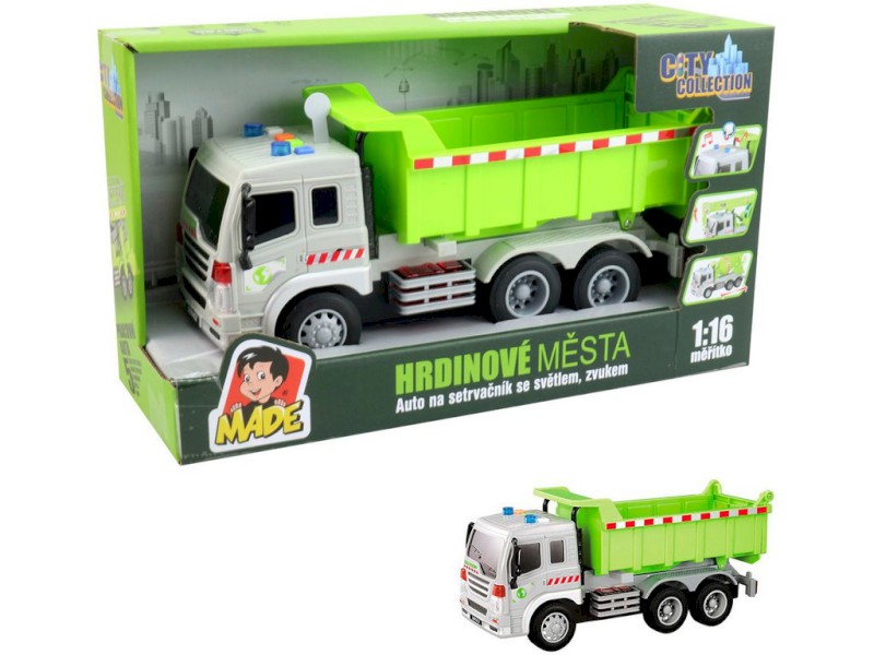 14285 - Auto nákladní na setrvačník, se světlem a zvukem, na baterie, 27 x 10 x 12,5 cm