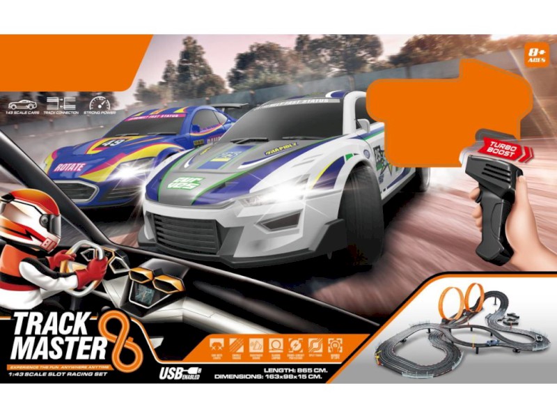 Autodráha s lopingy, 163 x 98 x 15 cm, USB napájení