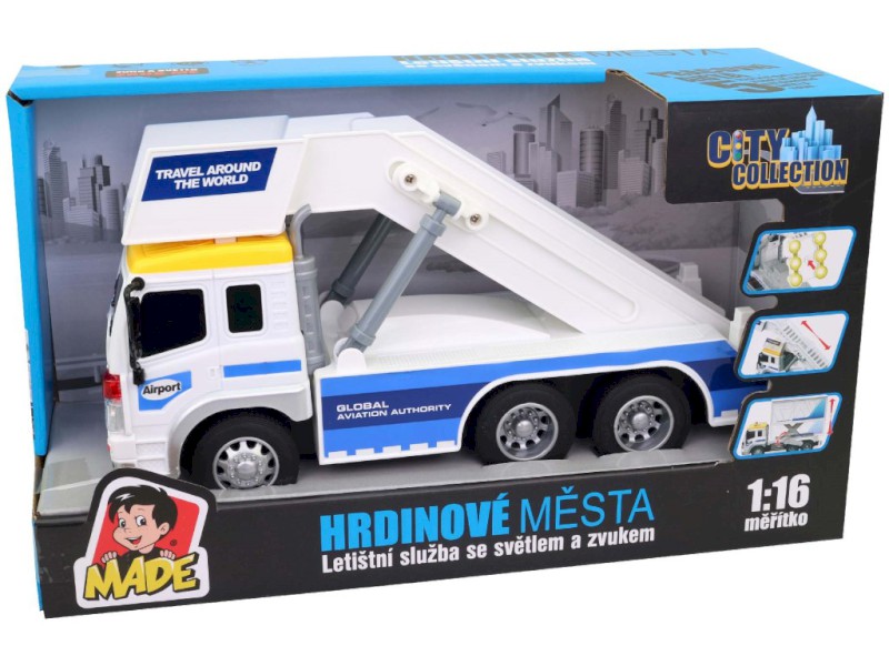 Auto letištní služby, vysunovací a polohovací schody, na baterie, světlo a zvuk, 26 cm