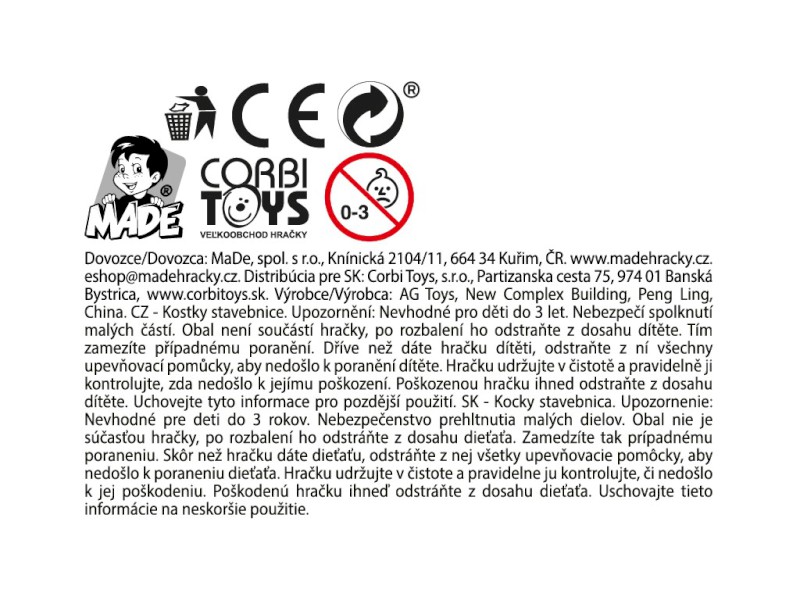 Kostky diorama zvířátka, 6 ks v display boxu