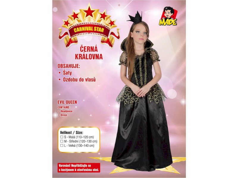 09202 - Šaty na karneval - zlá královna, 120 - 130  cm