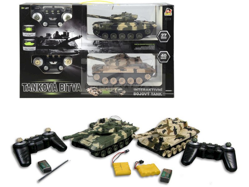 02048 - MaDe Tank 2 ks na ovládání s pojízdnými pásy 27cm, nabíjecí baterie součástí