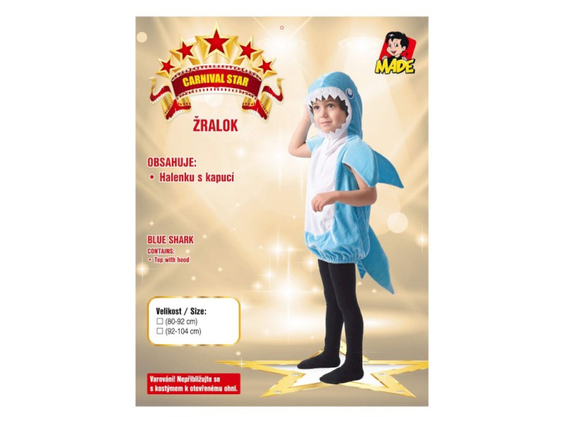09727 - Šaty na karneval - žralok, 80 - 92 cm
