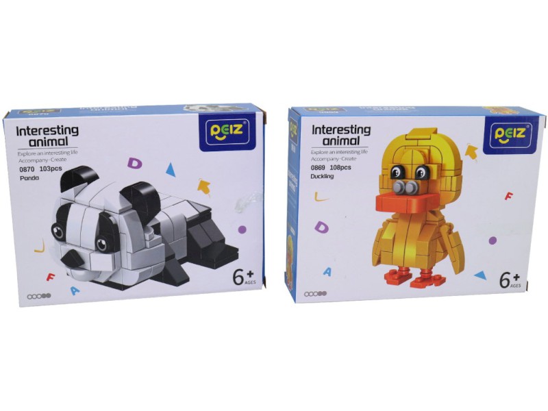 Kostky zvířátka, 93 kostek, 18,5 x 14 x 4,5 cm