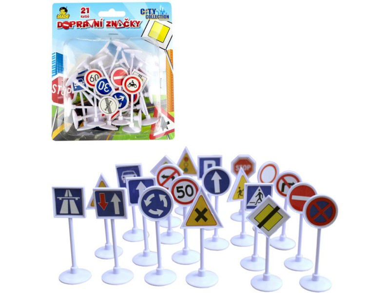 89491 - Dopravní značky na kartě 21 ks, 18 x 16 cm