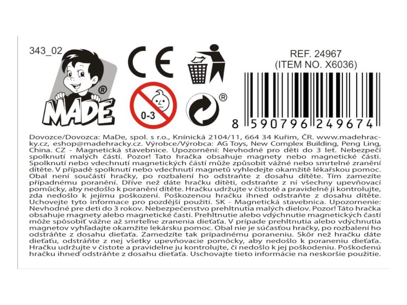 Magnetická stavebnice, 32 x 21 x 5cm