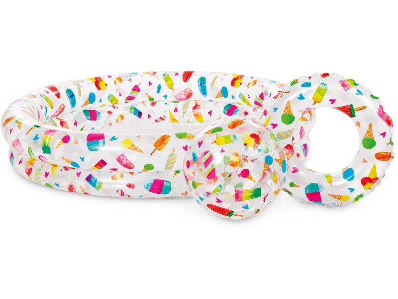 Intex 59460NP - Bazén dětský + kruh + míč 122 x 25 cm