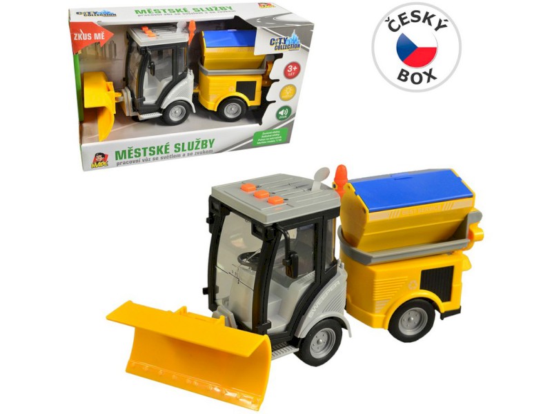 12411 - Odklízecí vůz na setrvačník, se světlem a zvukem, 25 cm