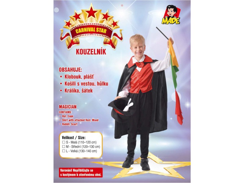 09621 - Šaty na karneval - kouzelník, 110 - 120 cm