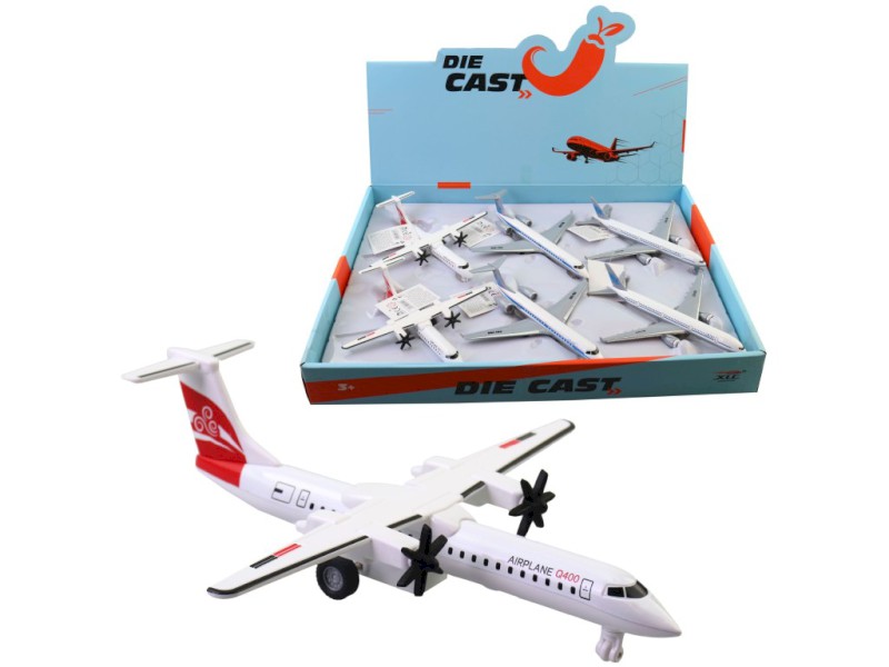 Letadlo kovové, 6 ks v display boxu, 20cm