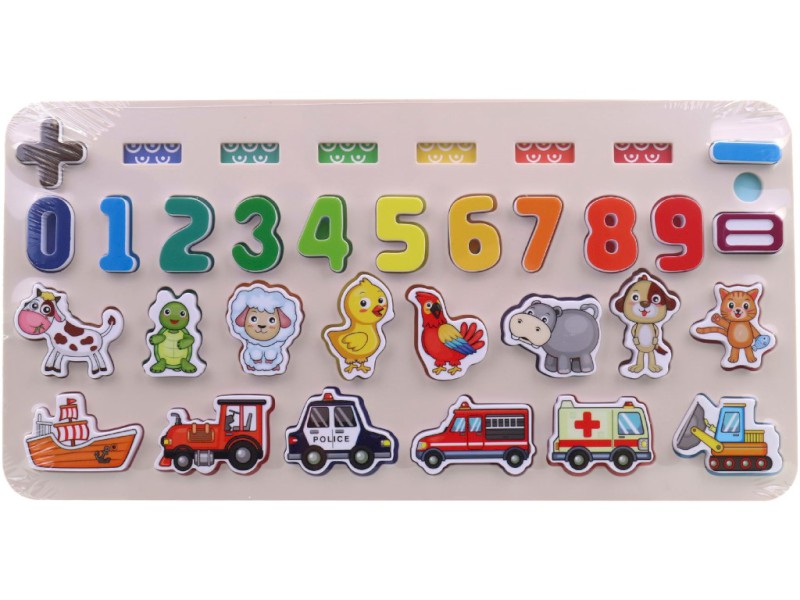 Naučné puzzle, čísla, zvířáta