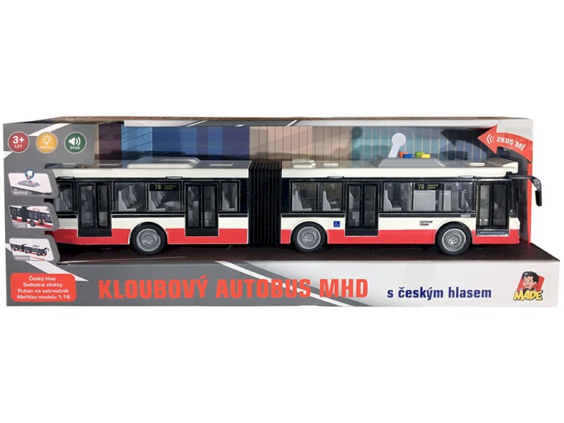 09023 - MaDe Autobus na setrvačník 44 cm, mluví česky, hlásí zastávky, CZ design