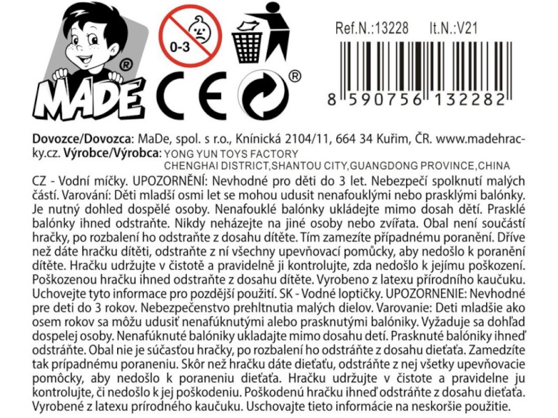 13228 - MaDe Balónky na vodu, v sáčku, 32 x 18 cm