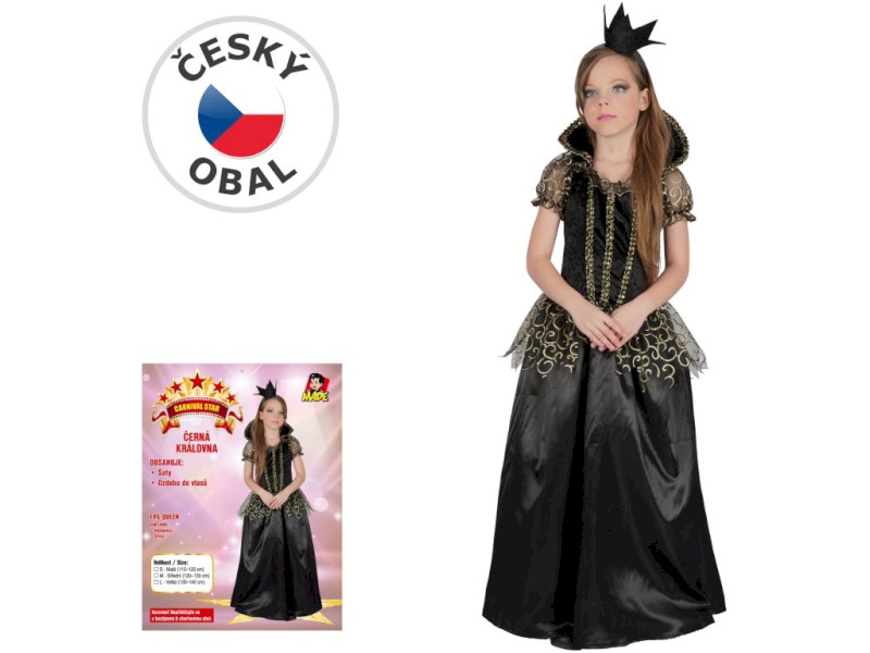 09202 - Šaty na karneval - zlá královna, 120 - 130  cm