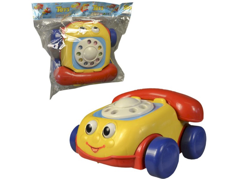 00431 - Telefon se šnůrkou, na tahání, 18 cm