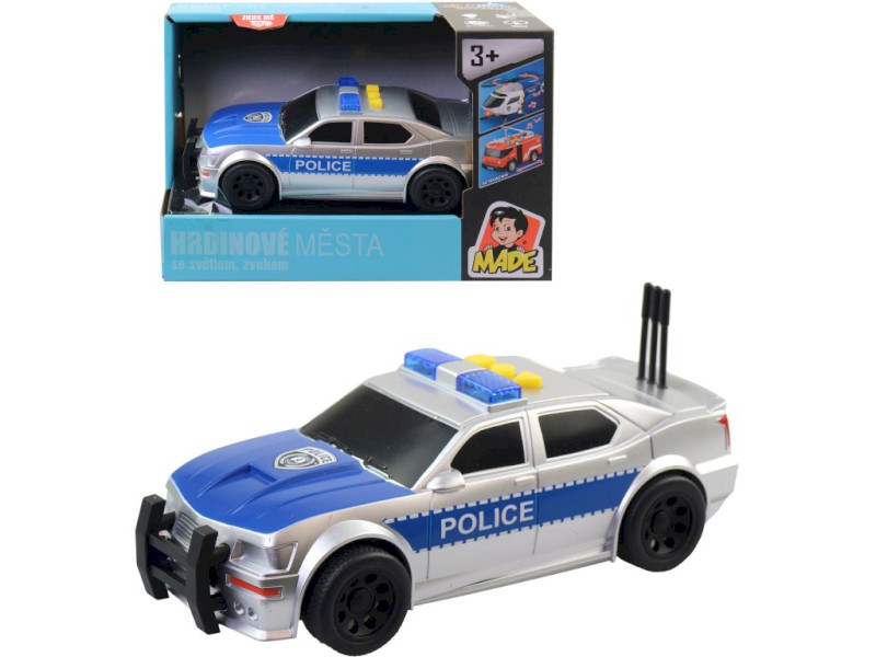 Auto policie, na baterie, světlo, zvuk