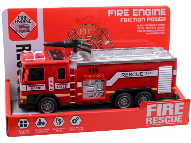 Hasičský vůz, 17 x 5,5 x 8 cm