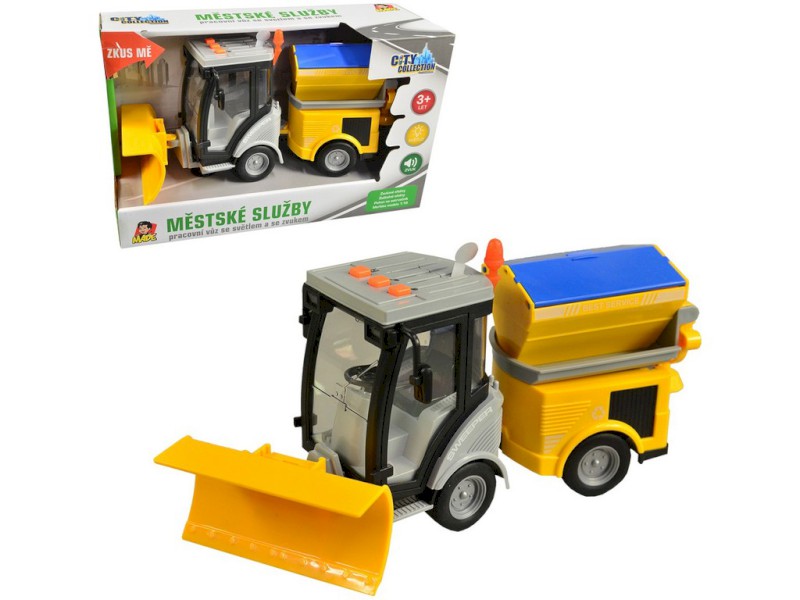 12411 - Odklízecí vůz na setrvačník, se světlem a zvukem, 25 cm