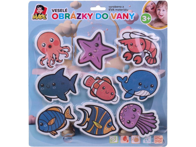 15270 - Zvířátka mořský svět do vany, soft, 29 x 1 x 31 cm