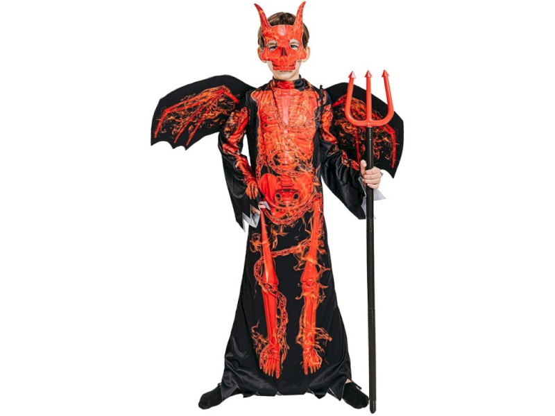 15915 - Šaty na karneval - čert kostra, 110 - 120 cm