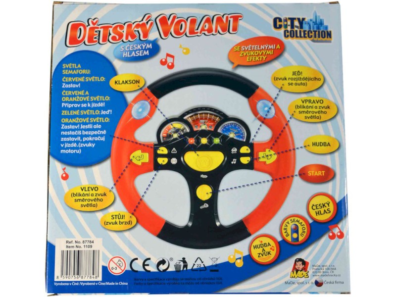 MaDe zvukový volant červená česky mluvící