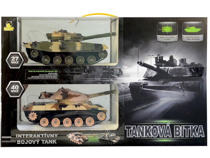 02048 - MaDe Tank 2 ks na ovládání s pojízdnými pásy 27cm, nabíjecí baterie součástí