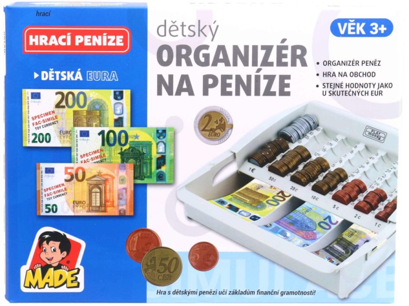 Box na peníze – organizér na euro mince a bankovky