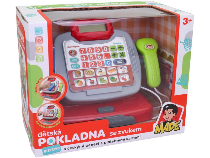 01784 - Pokladna na baterie, český design, 20 cm