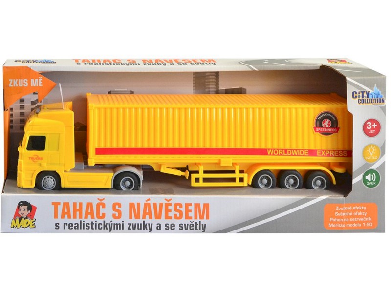08433 - Kamion s kontejnerem na setrvačník, 33 x 5 x 8 cm