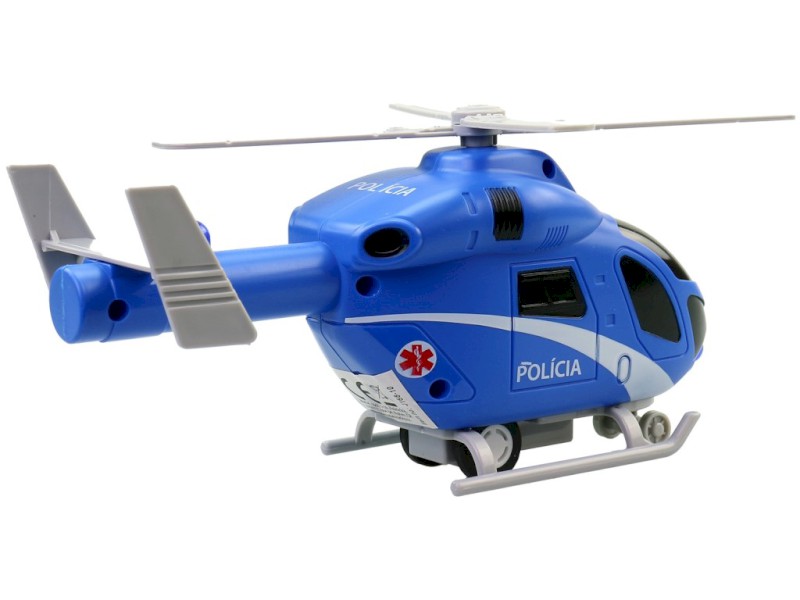 MaDe Vrtulník policejní SK na setrvačník, na baterie se světlem a zvukem, 20 cm
