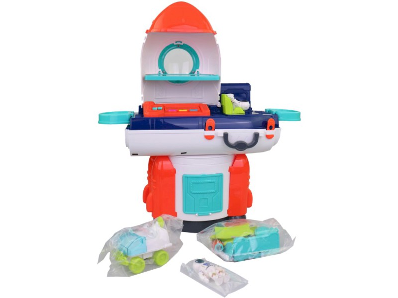 20420 - Vesmírná raketa, stolek s příslušenstvím, na baterie, 49 x 19,5 x 53 cm