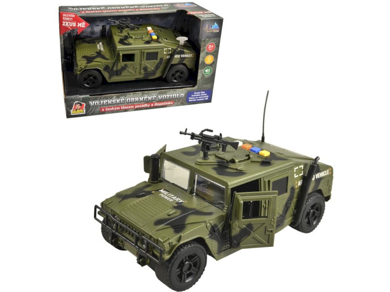 MaDe Vojenské auto se světlem a českým hlasem 24cm