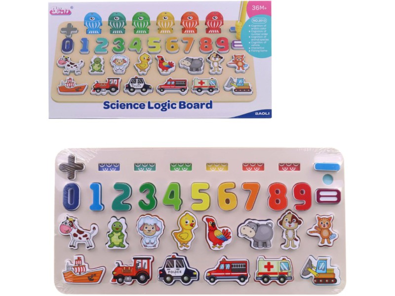 Naučné puzzle, čísla, zvířáta