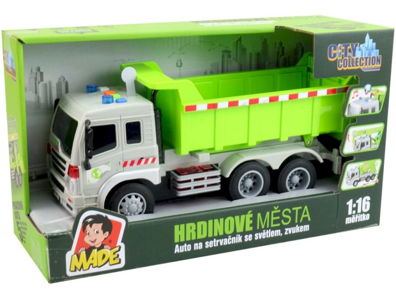 14285 - Auto nákladní na setrvačník, se světlem a zvukem, na baterie, 27 x 10 x 12,5 cm