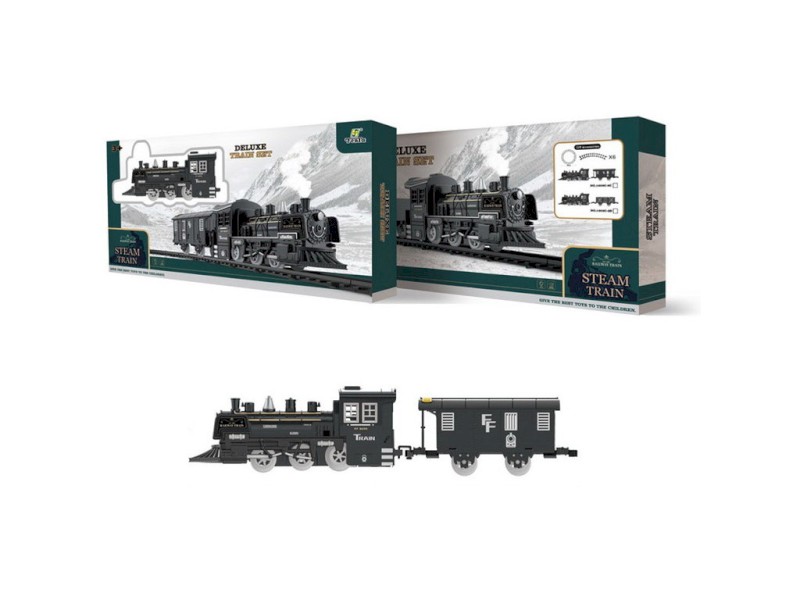 15948 - Vlaková souprava černá, na baterie, světlo, zvuk, 35 x 9,4 cm